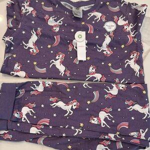 Lindex Kids Purple Unicorn Pajamas Organic Cotton 10 NWT